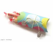 Party Favor Boxes,  Bright Neon Pillow Boxes  - vintage bicycles, huge polka dots, neon pink swirls, party favors, wedding favors,