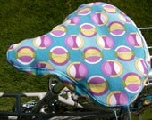 SALE - Cruiser Bike Seat Cover - Sky Blue with Circles