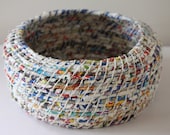 Upcycled Waste Paper Basket: Junk Mail / Coiled / Extra Large
