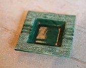 Cigar Ashtray - California Pottery - Cigar Ash Tray - Mid-Century Modern Hand-Made Green Ceramic Ash Tray