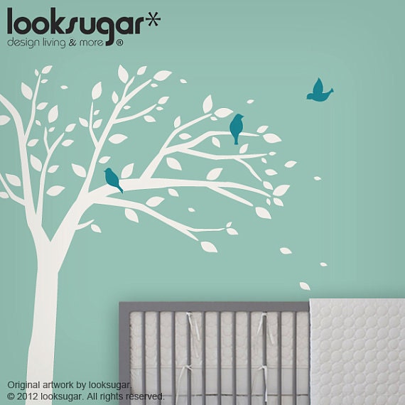 Bird Tree Wall Decal for Baby Nursery - 0068