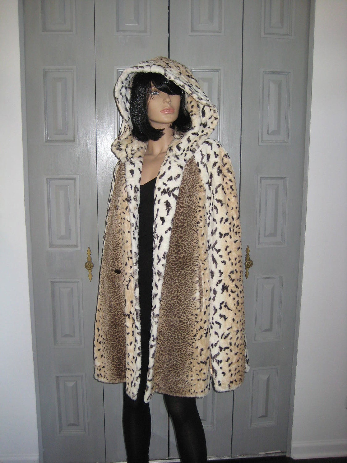 leopard print cape coat