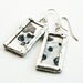 Glass Dangle Earrings - Hand Silvered Mirror, Modern Urban Steampunk Jewelry, OOAK, Fall Fashion, Gift For Her