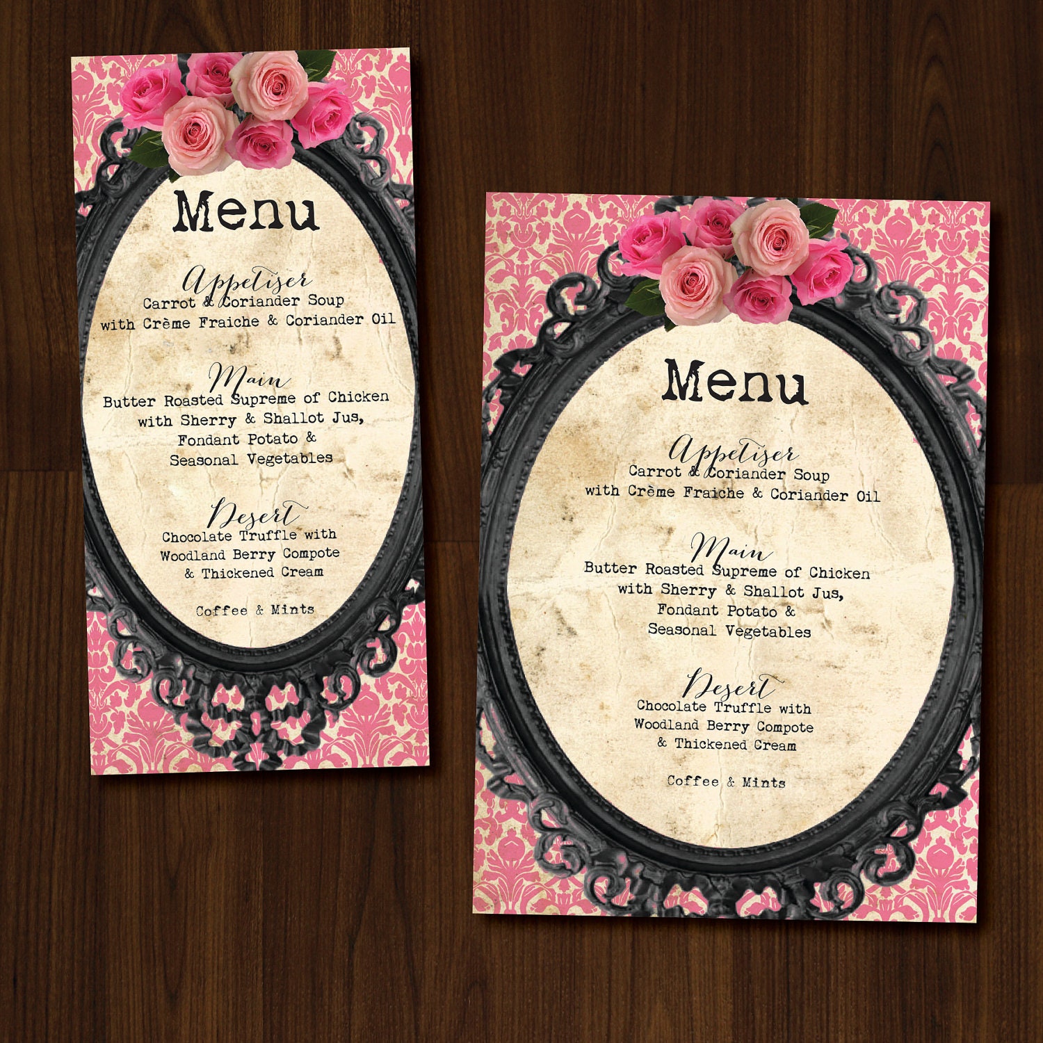 Beautiful, Vintage, Romantic, DIY Printable Wedding Menu Il_570xn
