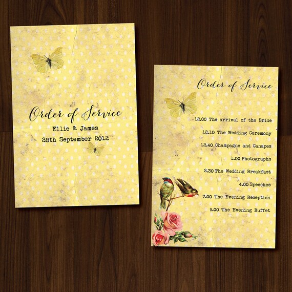 Beautiful, Vintage, Romantic, DIY Printable Wedding Order of Service/Ceremony Program Il_570xn