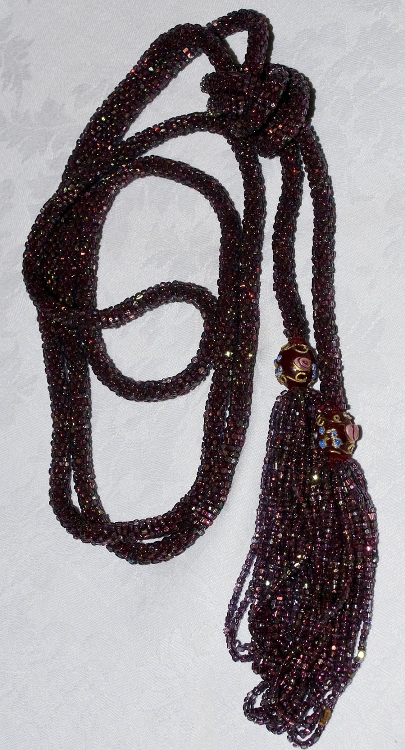 1920s Vintage flapper necklace beaded sautoir