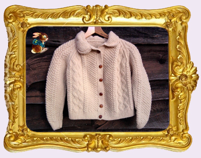 Gorgeous Woolen Cream Colored Handmade Children's Sweater