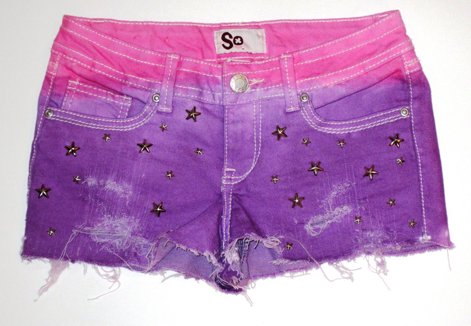 Purple star studded shorts size 5