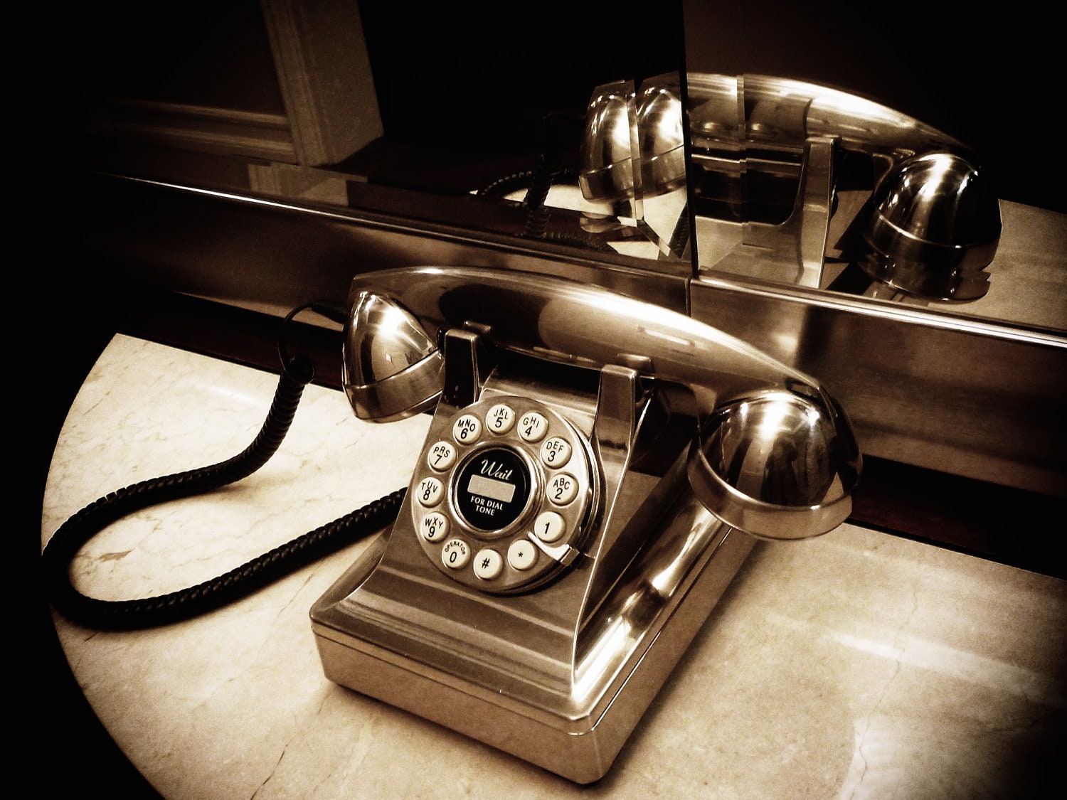 Silver Old Fashioned Telephone Fine Art Photograph 5x7 or larger