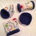 Fun dots with dark blue hidey hut, cozy cave, cuddle cup and tunnel set of 4