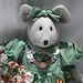 Handmade Mouse Quilter 21in Felt MOUSE w Quilting Supplies, Mini Yo-Yo Quilt