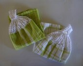 Crochet Topped Tea Towels - set of 2