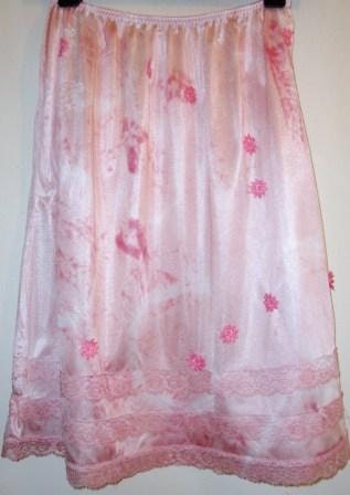 Vintage Tye Dyed Pink 1/2 Slip with Daisies