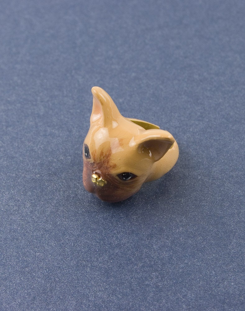 French Bulldog Brown Ring