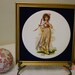Girl In Pink Picture - Victorian Wall Hanging - Small Vintage Girl Picture - Gold Framed Picture