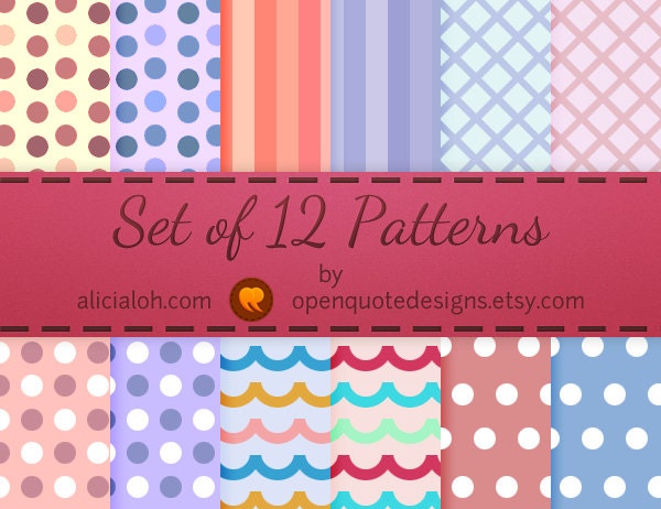 Digital Pattern Pack of 12