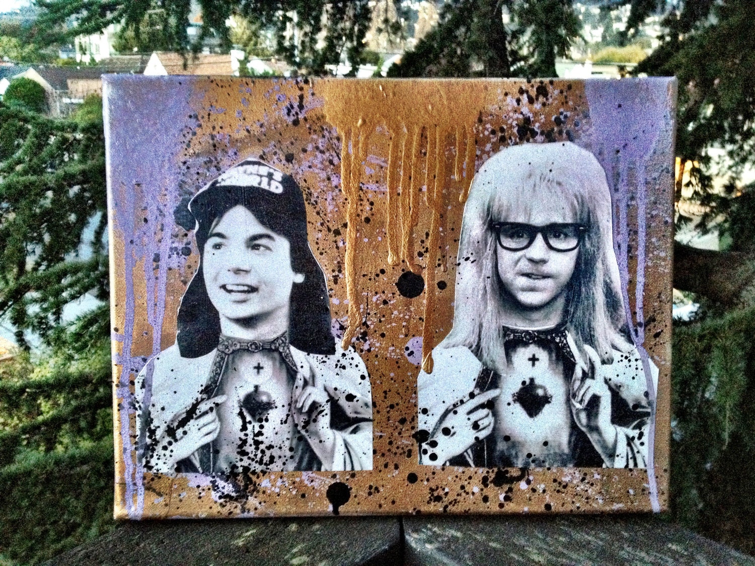 Sacred Heart Of Wayne & Garth Waynes World 11x14 canvas