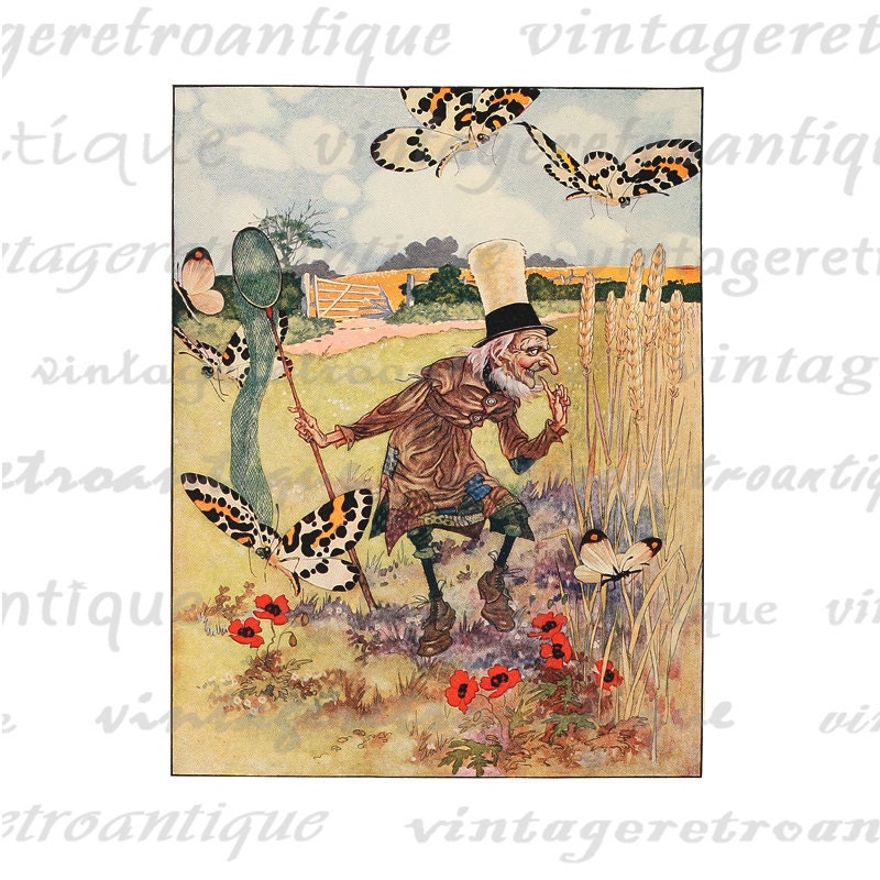 Digital Printable the Aged Aged Man from Alice in Wonderland Download Image Graphic for Transfers T-Shirts Pillows HQ 300dpi No.2485
