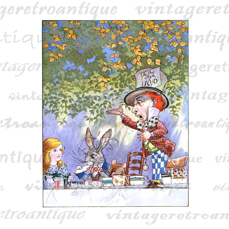 free alice in wonderland tea party clip art - photo #44