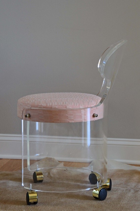 Vintage Lucite Vanity Stool --NEW PRICE--