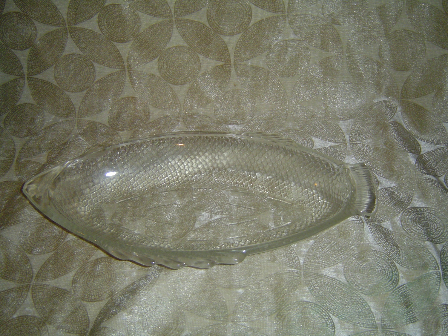 Items Similar To Vintage GLASBAKE Large Clear FISH Platter Dish 4141