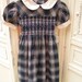 Vintage Blue Plaid Smocked Dress by Orient Express Size 6