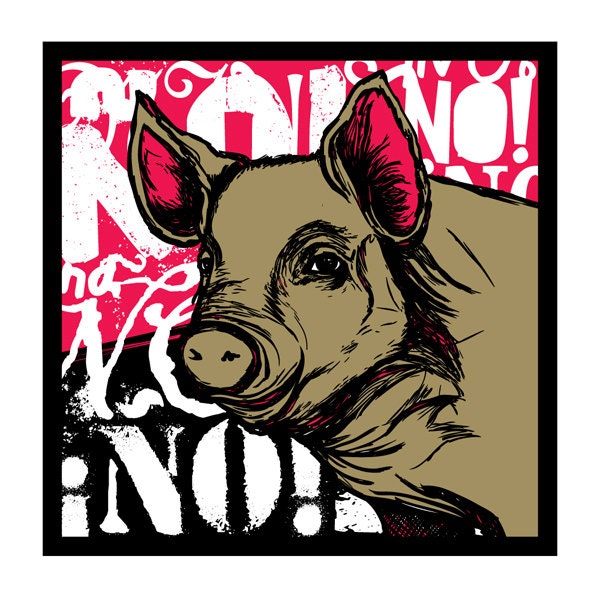 Ño Pig - Cuban Art Series - 7"x7" Screen Print - Limited Edition