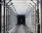 Subway Tunnel 1920s-1930s New York City NYC Digital Image 5" x 7"  Photo Photograph Home Decor Industrial Decor