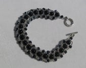 Black beaded bracelet jade bracelet Swarovski bracelet silver bracelet handmade beaded jewelry Classic jewelry