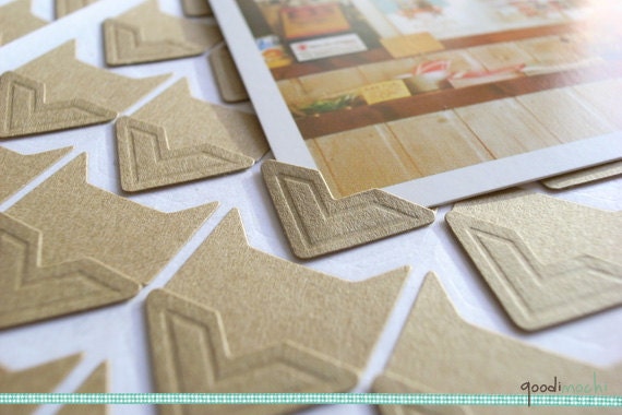 Kraft Photo Corner Stickers // Scrapbook by GoodiMochi on Etsy