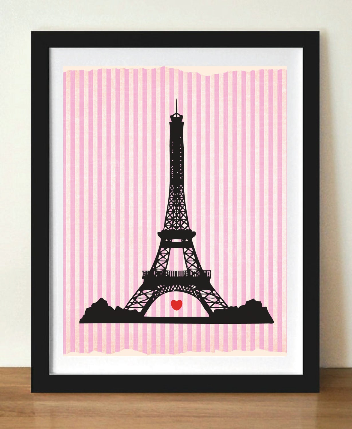 Eiffel Tower Paris Silhouette: 11X17 Art Print, With Heart Studios - Nursery, Gift, Poster, Vintage