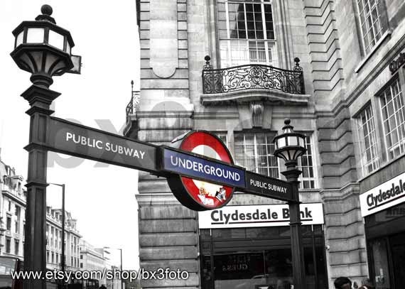 London Underground / tube station - 5x7in metallic paper print