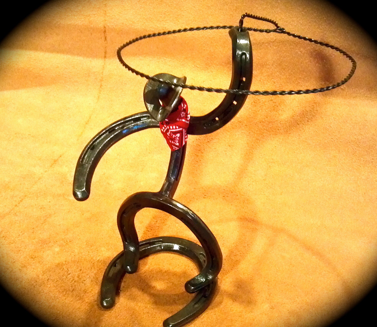 Items similar to Roping Horseshoe Cowboy on Etsy