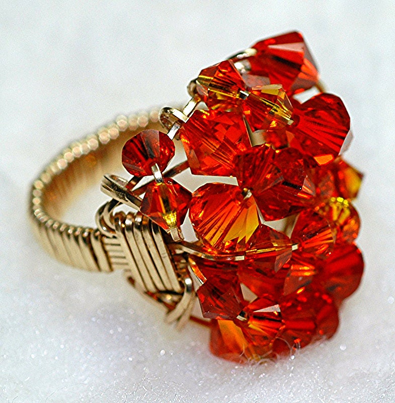 Swarovski Fire Cocktail Ring