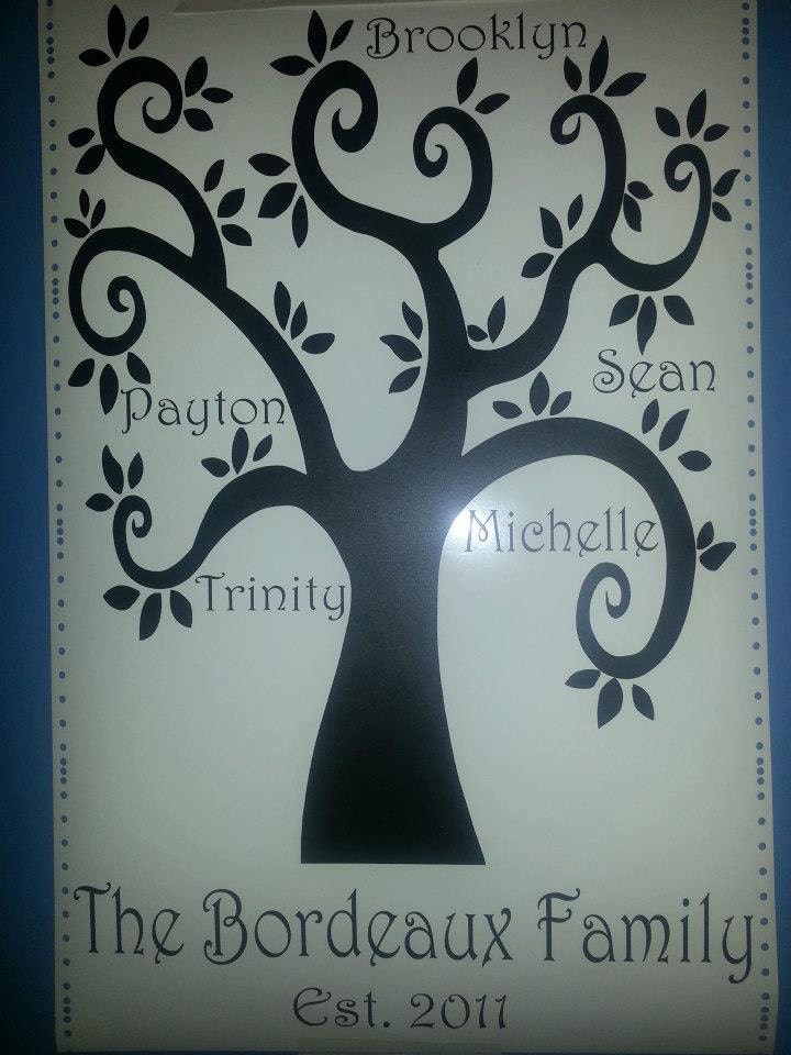 Family Tree with Names Vinyl Wall Decal Sticker by Overhemd