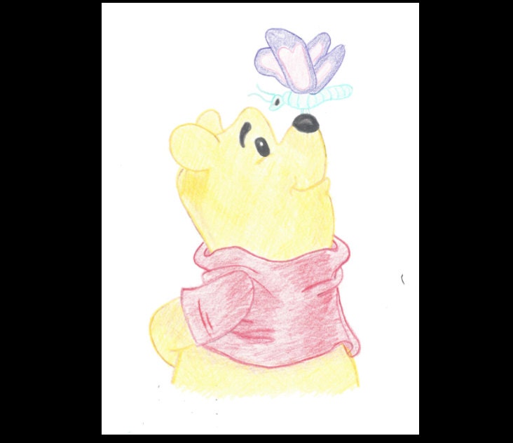 Items similar to Winnie the Pooh - color pencil sketch on Etsy