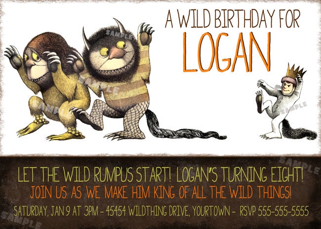 Where the Wild Things Are Invitation for Birthday Party - Printable File