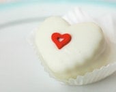 Bite Size Heart Shaped Cake Bites With Red Heart Center (12)