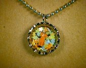 Digging Prisoner Boyfriend Necklace with Flower Glitter Backdrop