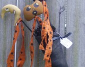 Halloween Witch Boot Stocking Decoration Primitive Folk Art