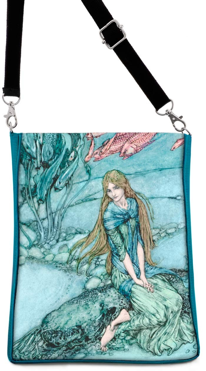 The Little Mermaid by Arthur Rackham. Large adjustable shoulder bag.