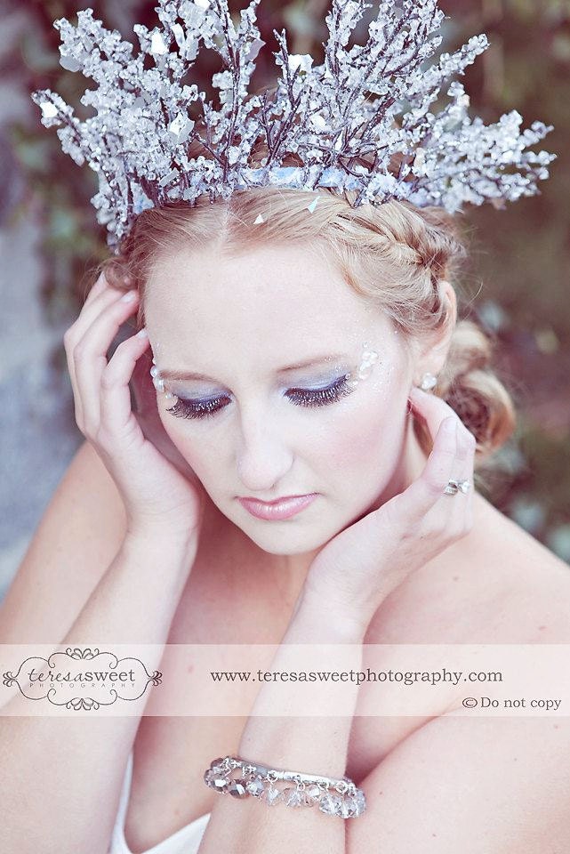 Winter Fairy/Snow Queen Crown--Faeryspell Creations-Custom Crown-Tiara-Wedding-Festival-Photo Prop - faeryspellcreations
