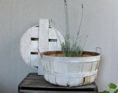 Vintage Basket : Split Wood Produce Basket with Lid