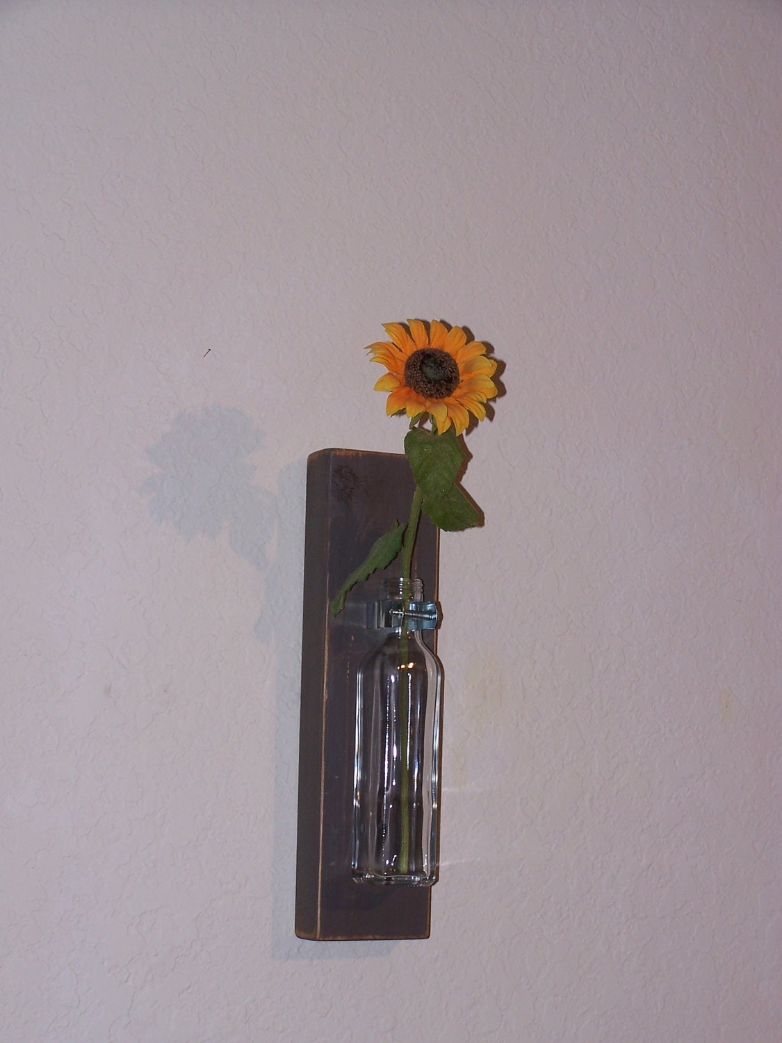 Wood Home Decor, Wall Vase, Minimalist Industrial, Shabby Country Cottage, Primitive Rustic Sconce, Flower or Plant Holder, Ready to Ship