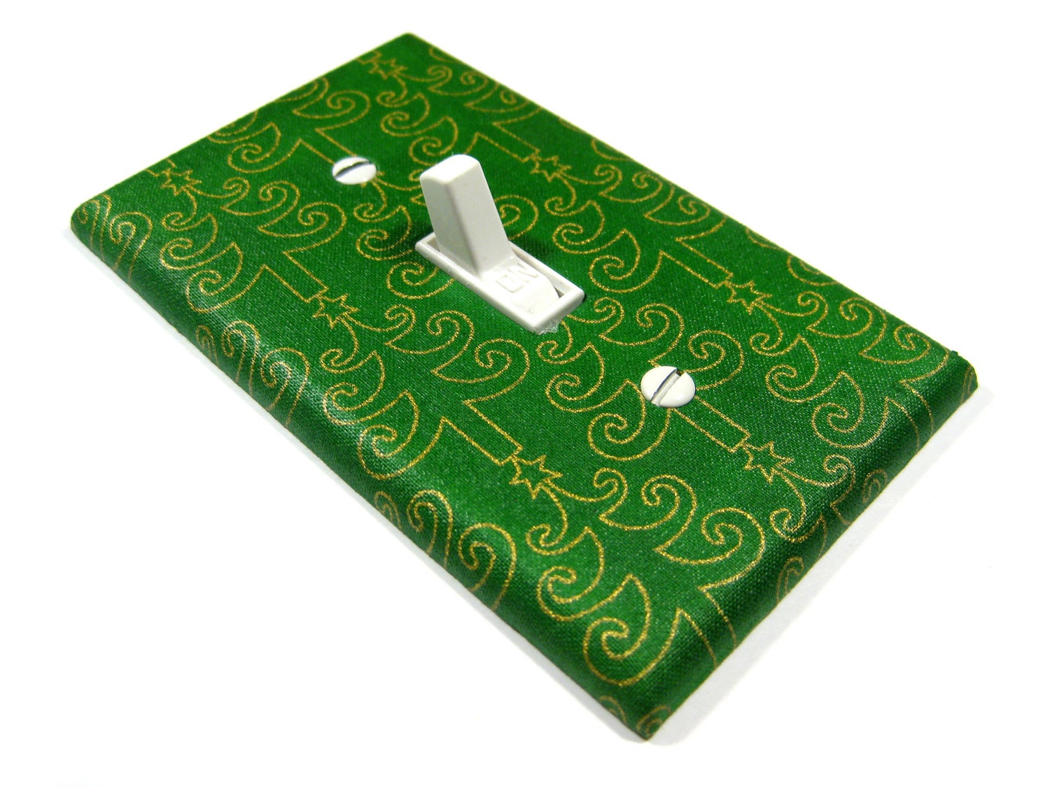 Gold Trees Holiday Decor Christmas Decoration Light Switch Cover Green Golden 1065