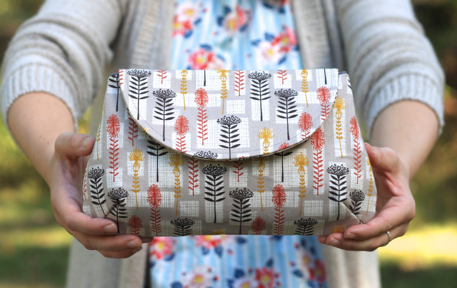 Natural Dandelion Clutch Handbag