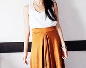 SALE Terracotta Asymmetric Drapy Jersey Skirt