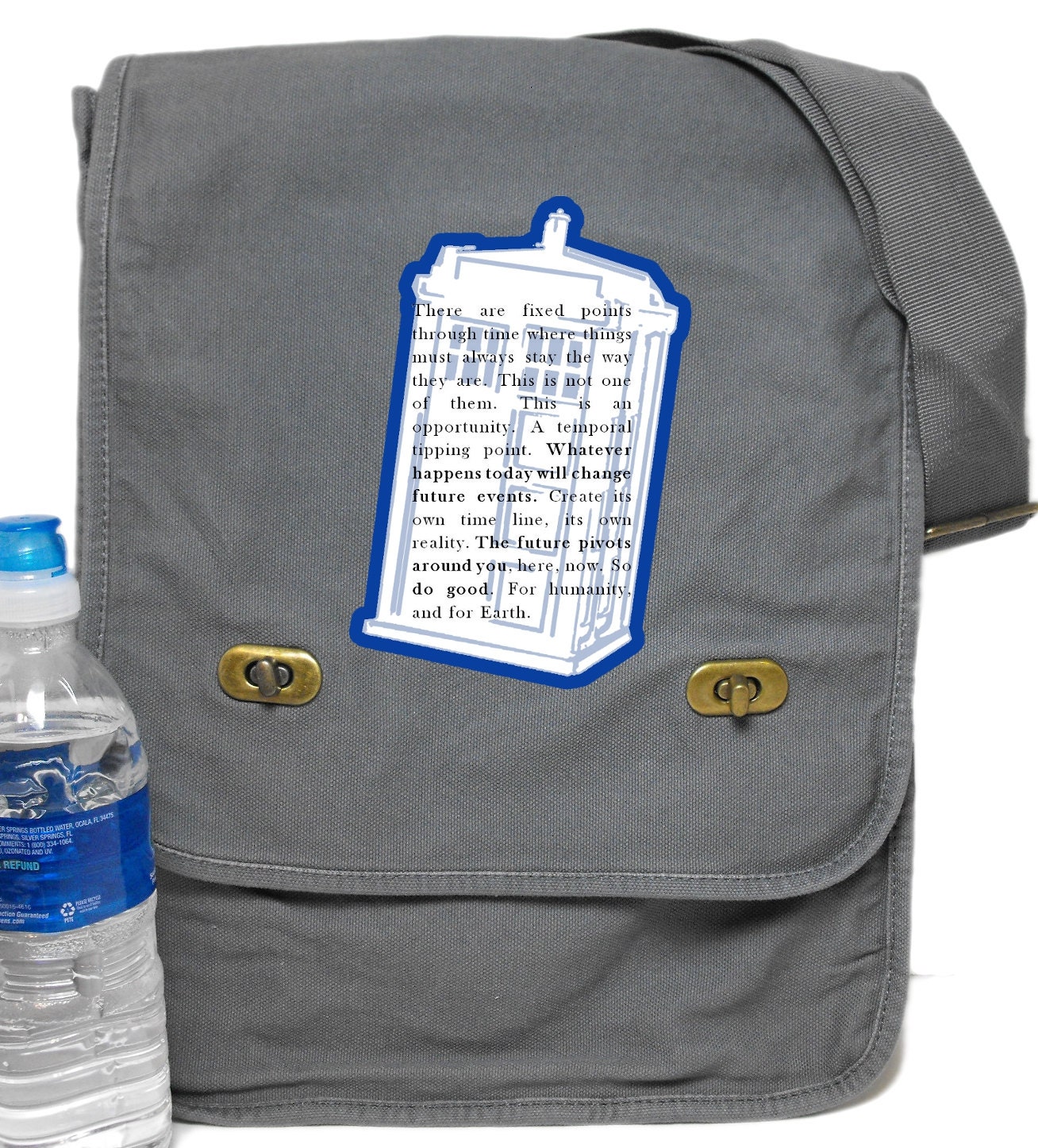 Field Messenger Bag Doctor Who Quote Print