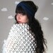 Upcycled knit earwarmer headband vintage fabric turban bow navy blue green A BOW ON IT