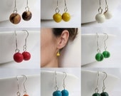 Drop dangle, seed bead dangle earrings, silver earwire, acai earrings, ecofriendly jewelry